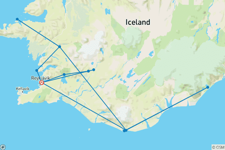 Map of Iceland’s Midnight Sun: Glaciers, Geysers, and the Golden Circle  (2025)