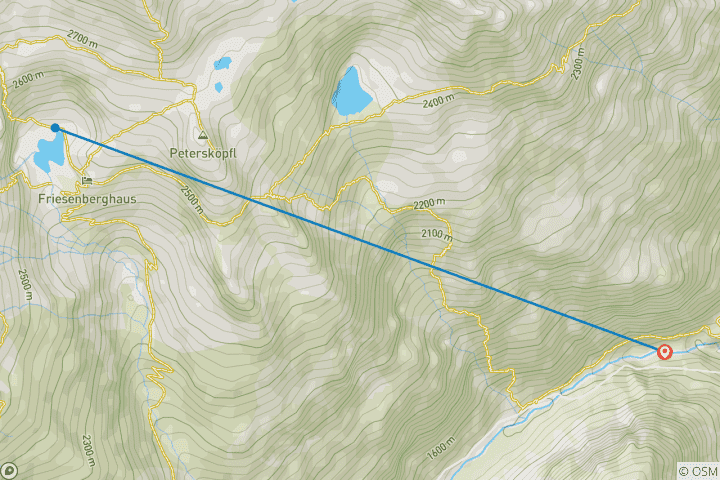 Map of Hiking along the Zillertal Alps (6 days)