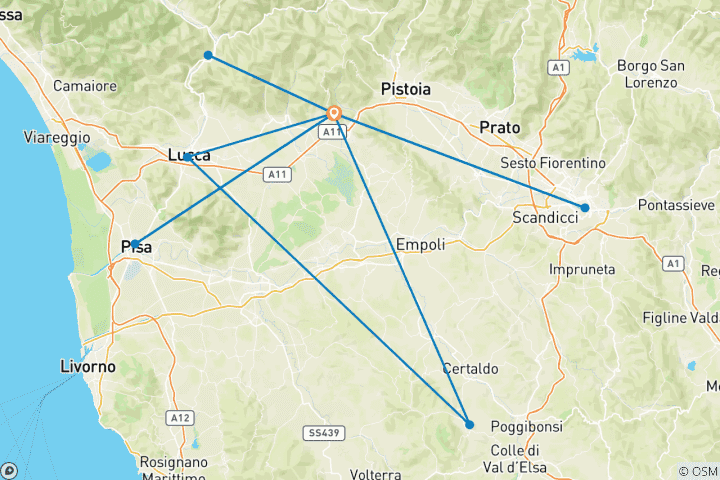 Carte du circuit Pleins feux sur la Toscane (2026)