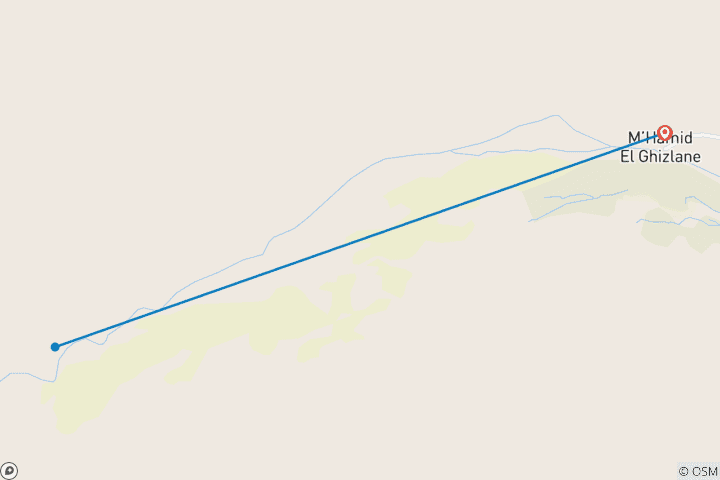 Mapa de Trekking con camellos por el desierto de Marruecos - 5 días