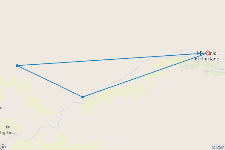 Map of Camels Trekking Desert Morocco 6 Days