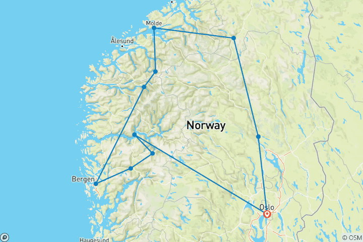 Map of Highlights of Norway