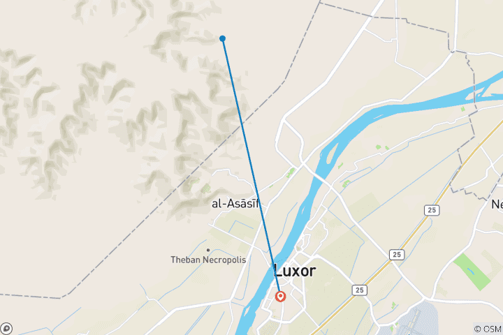 Map of Incredible Day tour Hot Air Balloon, Luxor West Bank & Felucca Nile