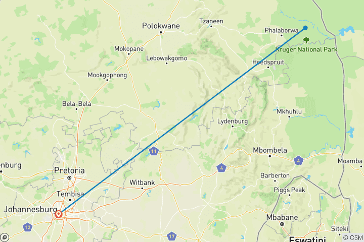 Map of 5-Day Simbavati George Camp,(Greater Kruger) All-Inclusive