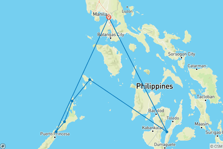 Map of Philippines Island Explorer 17 Day