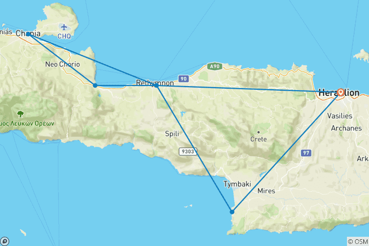 Carte du circuit Tour culturel ultime en Crète