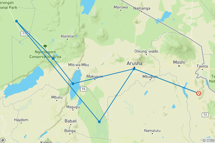 Map of Tanzania Premium Luxury Safari