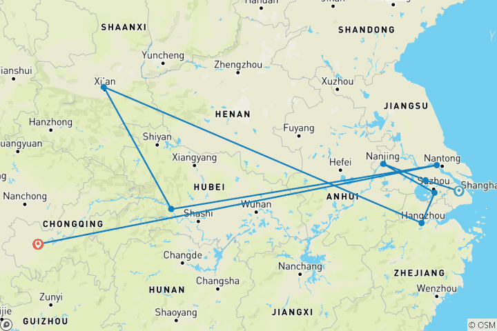 Carte du circuit 【China】14 jours de découverte de la Chine