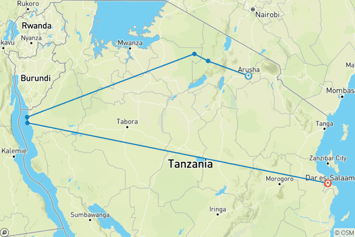 Map of Geluxe: Tanzania: Chimp Trekking & Serengeti Safari