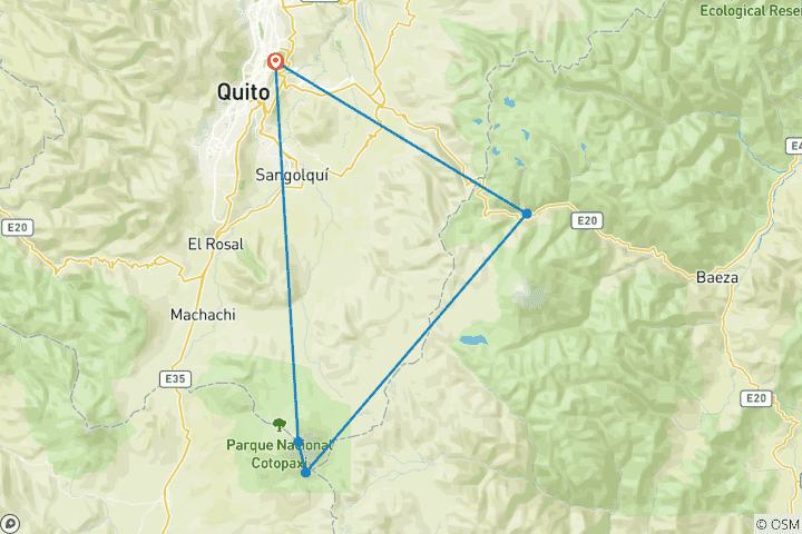 Map of Geluxe: Ecuador: Cotopaxi & the Amazon Jungle