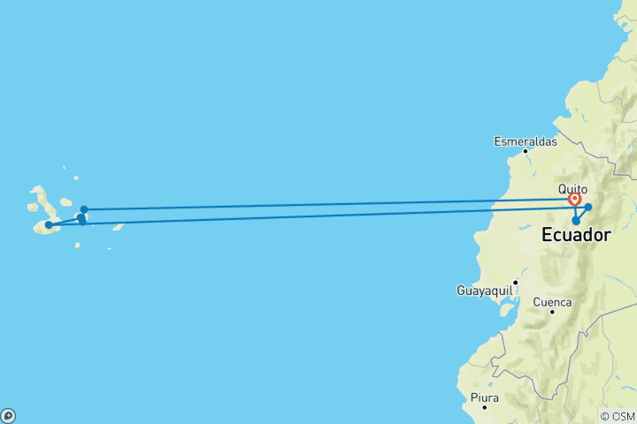 Map of Geluxe: Ecuador: Volcanoes, the Amazon & the Galápagos Islands