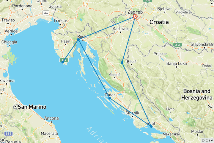 Mapa de Invierno en Croacia con los Lagos de Plitvice y la Costa Adriática (2025)