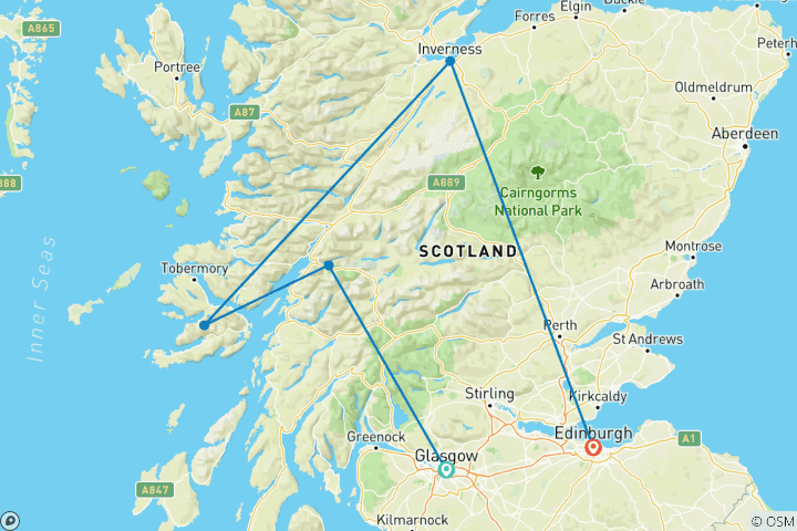 Map of Scenic Scotland, a Women-Only Tour - Premium (Small Group)