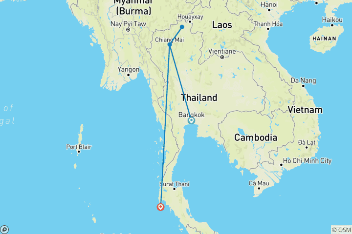 Carte du circuit La merveilleuse Thaïlande en 10 jours - Circuit privé