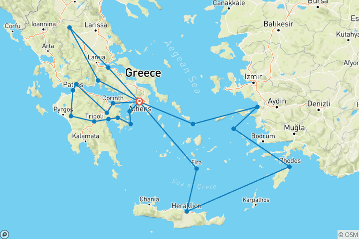 Kaart van Alles van Griekenland & de prachtige Egeïsche Zee