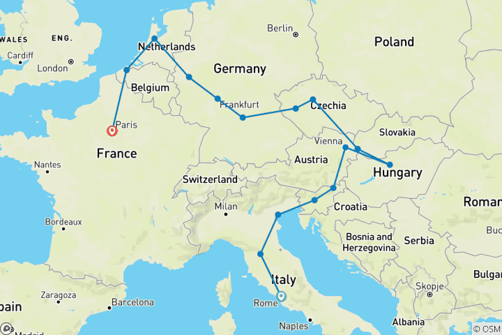 Mapa de Romance europeo