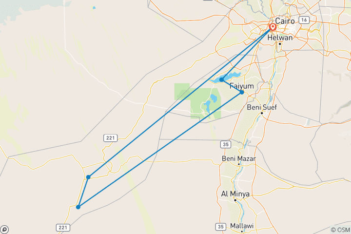 Map of FAYOUM WHITE DESERT BLACK DESERT  BAHARIYA OASIS Where the Sun Illuminates  the Gods