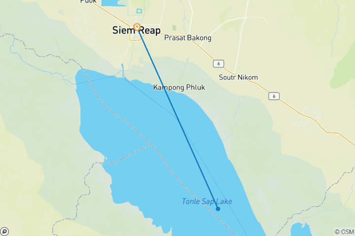 Carte du circuit Croisière privée dans les villages flottants du lac Tonle Sap et visite de la ville