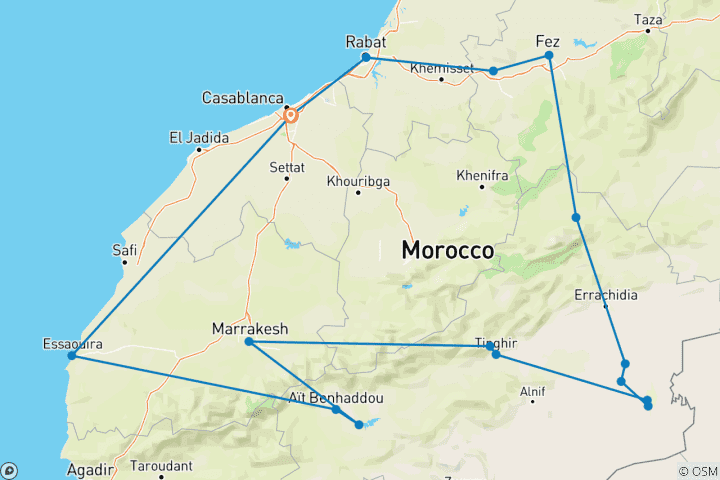 Map of Best of Morocco (Winter, 11 Days)