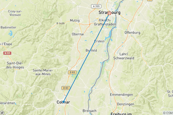 Carte du circuit Les marchés de Noël en Alsace (de port en port) - MONA LISA