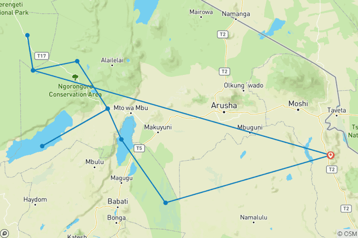 Mapa de Tanzania indómita: Un viaje al corazón salvaje de África