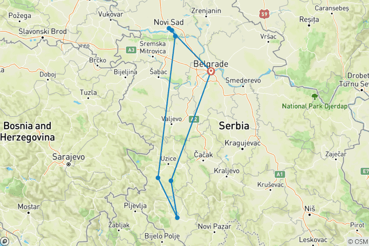 Carte du circuit La Serbie dévoilée - 7 jours