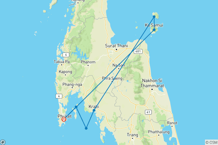 Map of ThaiLand Island Hopping: Palm Trees & Ocean Breeze