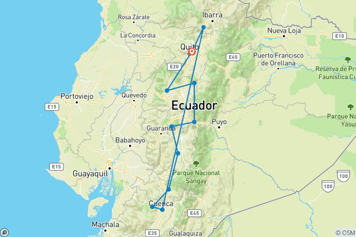 Map of 11 Days around Ecuador:  A Journey Through Nature and Culture