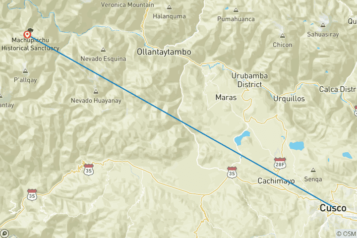 Mapa de 5 días - Ruta Salkantay a Machu Picchu - Servicio para grupos