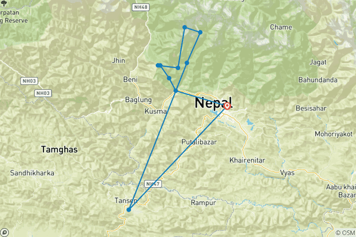 Map of Annapurna Base Camp (Poonhill Inclusive)