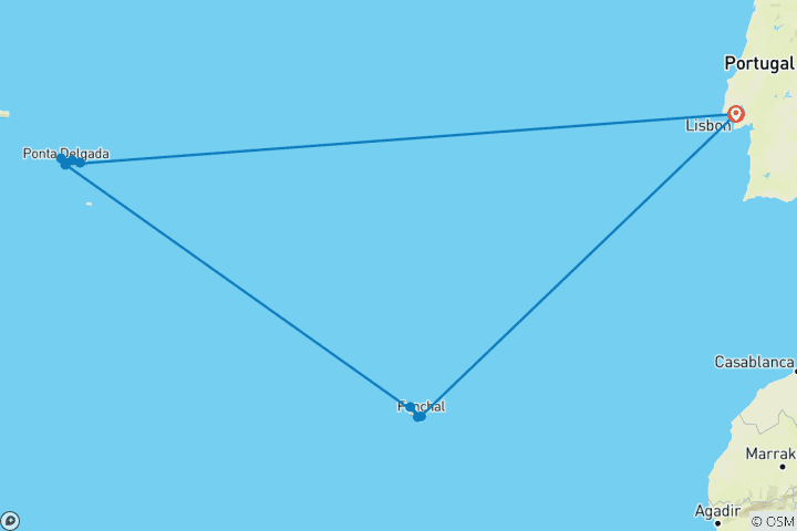 Map of Portugal and Its Islands featuring Lisbon, Azores & Madeira Islands (2025)