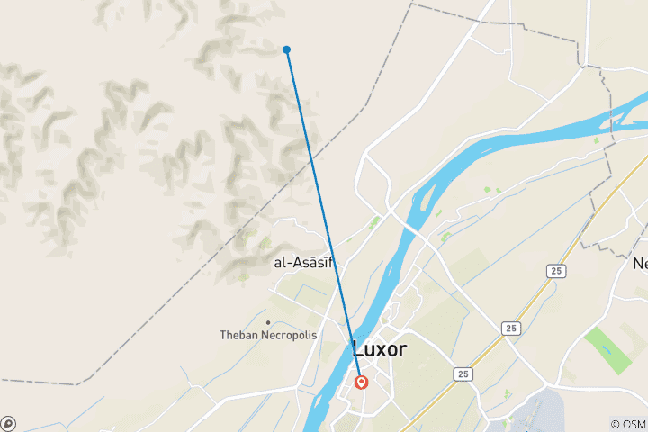 Map of Luxor Highlights: Explore the Majestic East and West Banks with Lunch and Felucca Experience