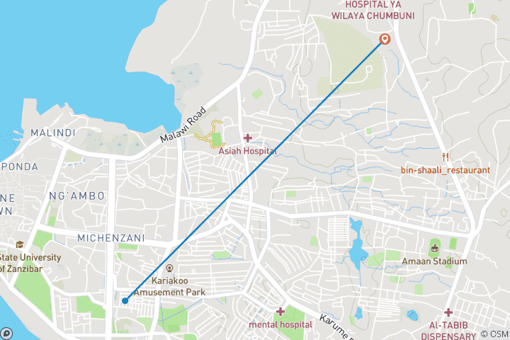 Map of Zanzibar Family Package