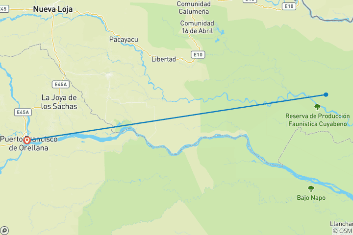 Map of 5 Days Into the Heart of the Jungle: Lagartococha Tour