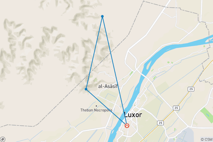 Carte du circuit Tour en montgolfière au lever du soleil à Louxor et sur la rive ouest de Louxor