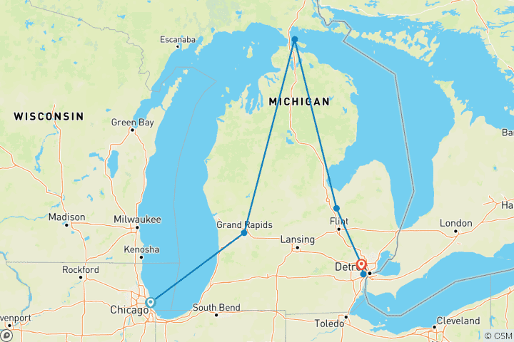 Map of Mackinac Island  (Chicago, IL to Southfield, MI)