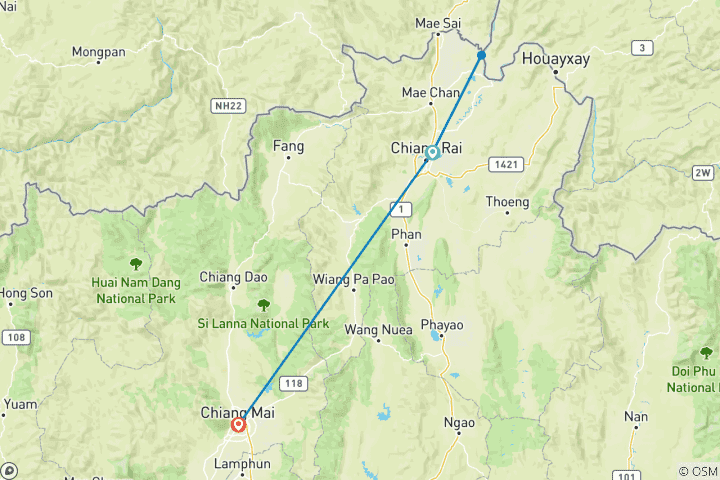 Mapa de 5 días Norte de Tailandia - Lo más destacado, viaje en grupo reducido (otros idiomas)