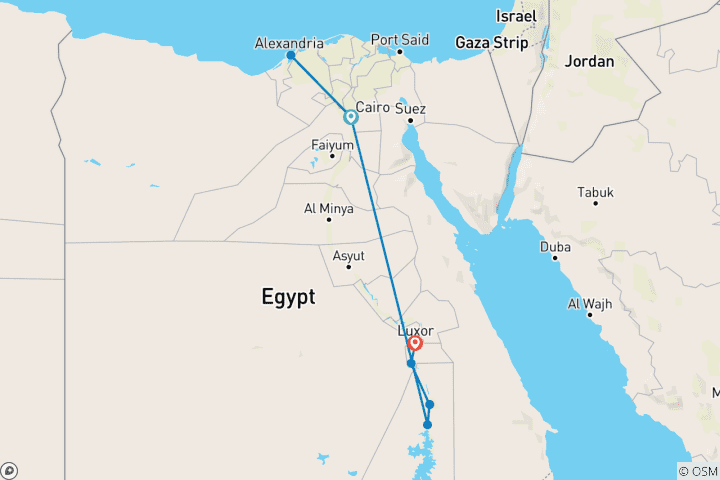 Carte du circuit Merveilles cachées de l'Égypte - 7 jours