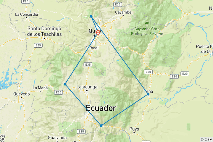 Carte du circuit L'Équateur enchanté : Forêt tropicale, Andes et culture - 9 jours/8 nuits