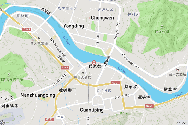 Map of 3 Days Zhangjiajie Avatar Mountain Tour