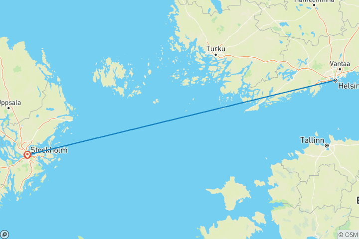 Map of New Year on the Baltic Sea from Helsinki 5 star - 4 days