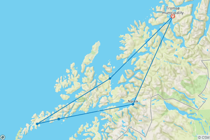 Map of Tromso Arctic Experience -  6 days