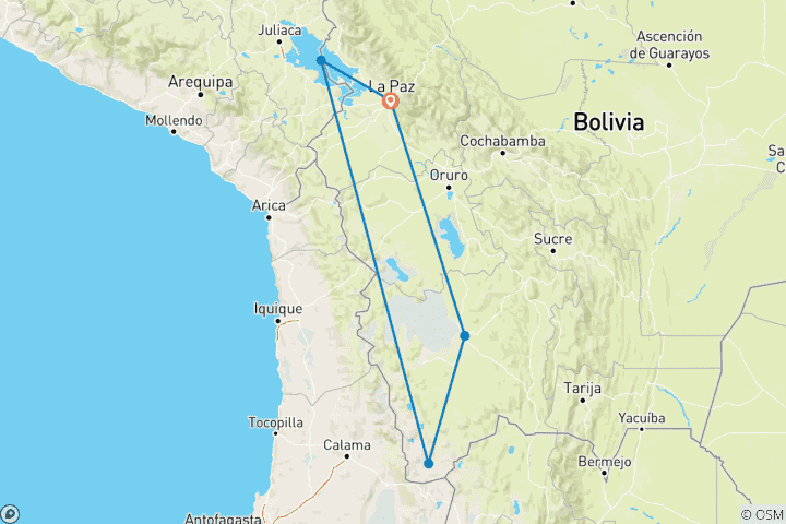 Map of THE BEST OF BOLIVIA