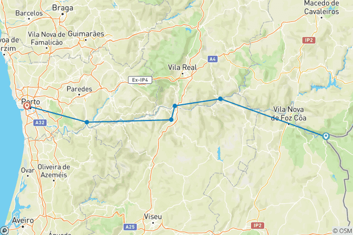 Carte du circuit Saveurs du Portugal et de l'Espagne (croisière de Noël) 2026