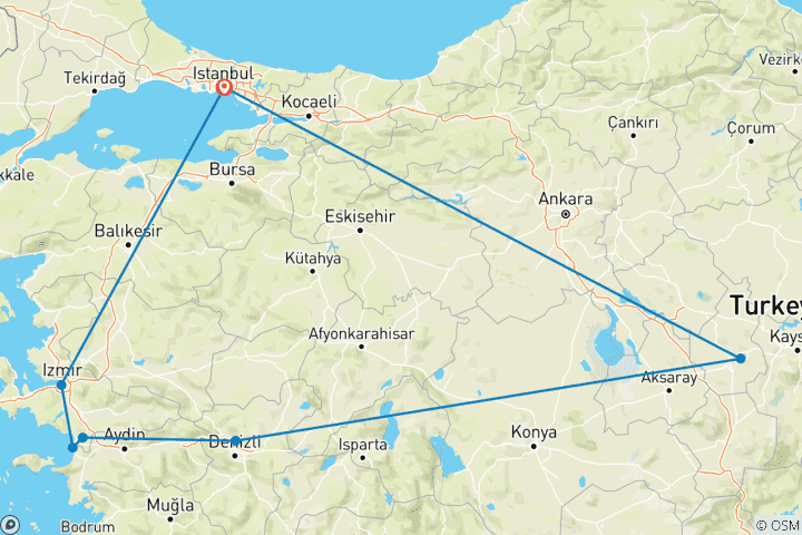 Karte von Fantastische Türkei - 9 Tage