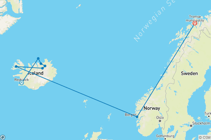 Map of Islands in The North Atlantic