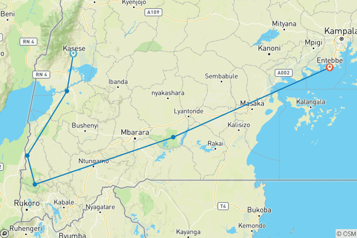 Map of Geheimnisvolles Uganda - Gorilla-Trekking und Ruwenzori-Gebirge