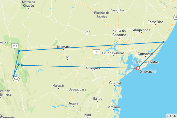 Carte du circuit À la découverte de Bahia