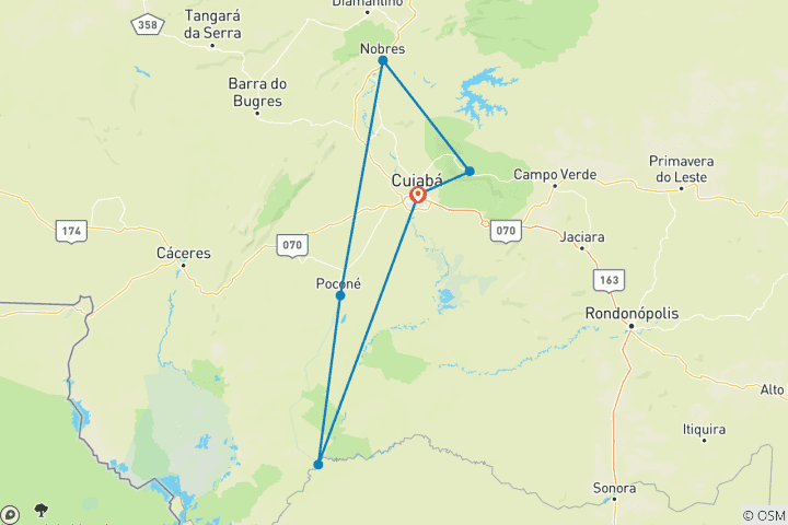 Karte von Nördliches Pantanal Rund