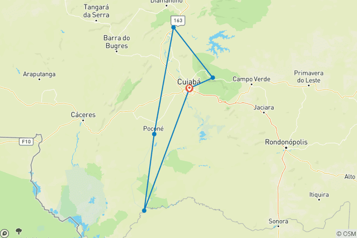 Carte du circuit Circuit dans le nord du Pantanal